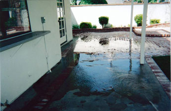 water runoff on pavement
